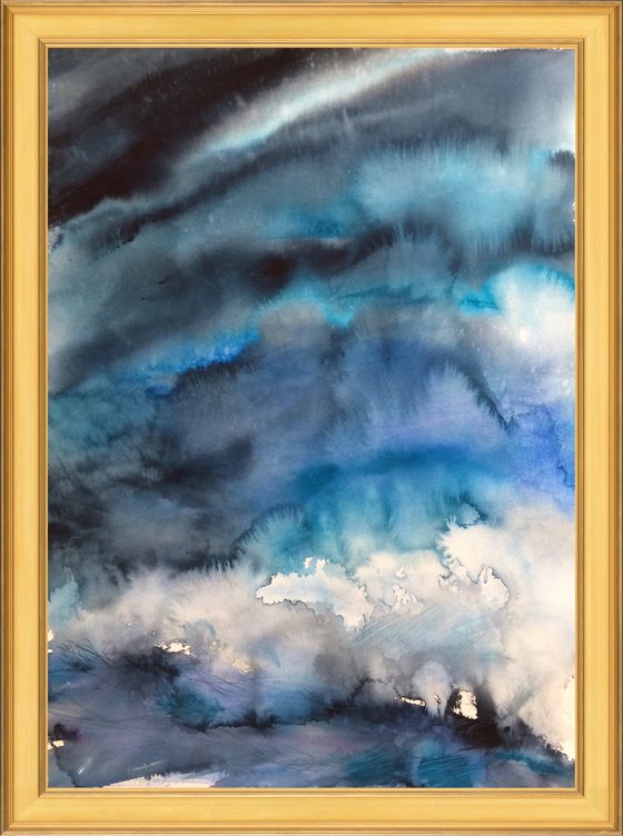 Endless Blue  I  Landscape I Seascape I Abstract Watercolor