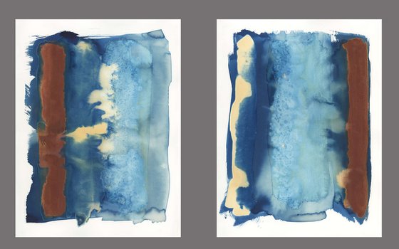 Original Abstract Cyanotype