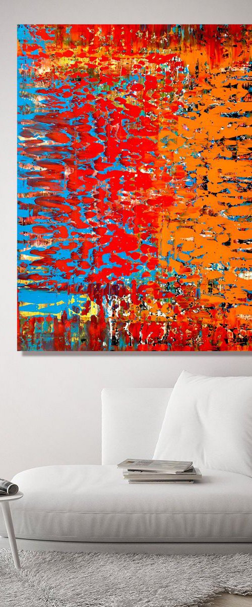 A Million Dreams  - XL LARGE,  ABSTRACT ART – EXPRESSIONS OF ENERGY AND LIGHT. READY TO HANG! by Julijana Ravbar