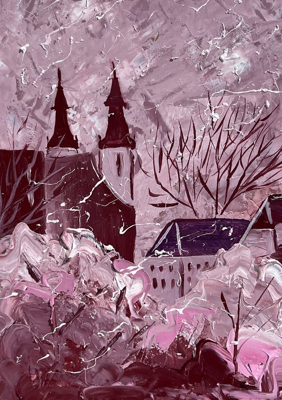 Lviv City Rooftops Painting