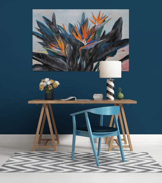 Strelitzia. Bird of Paradise.