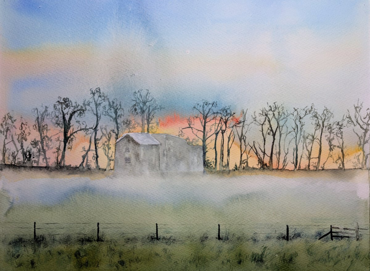 Impressionistic Watercolour , Mist By Richard Freer, 16 X 12, Artwork For Sale On Artfinder