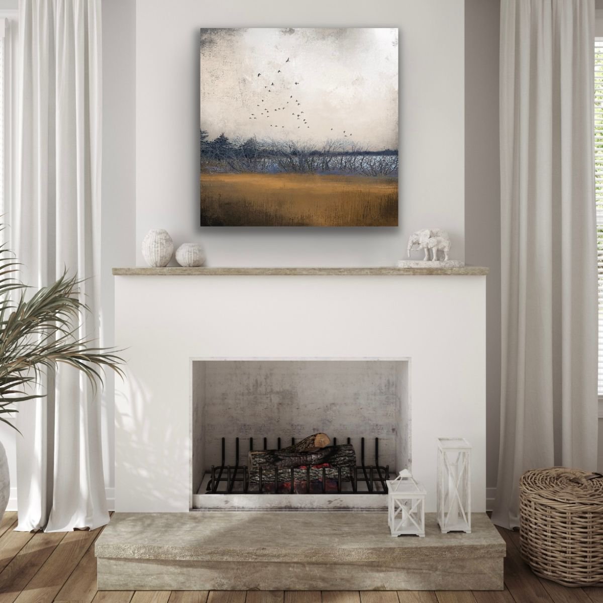 Impressionistic Landscape Giclee Print By Melinda Macdonald, 30 X 30", Heading South, Original Artwork