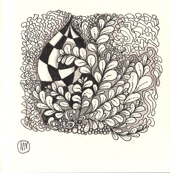 Zentangle #3 grafic artwork. - Original drawing.