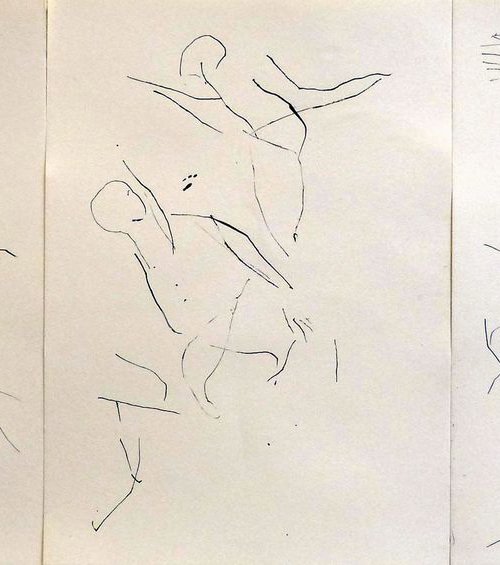 Rhythmic study - Triptych, 3 ink drawings 29x21 cm each by Frederic Belaubre