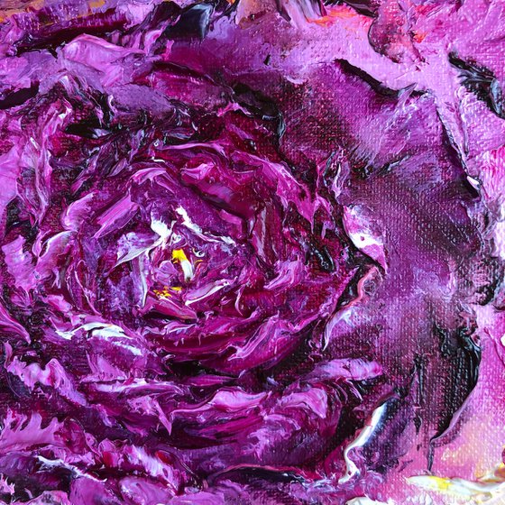 PEONY PARADISE - Multi-colored peonies. Floral abstraction. Purple peonies. Juicy colors. Terry. Refined. Meadow.