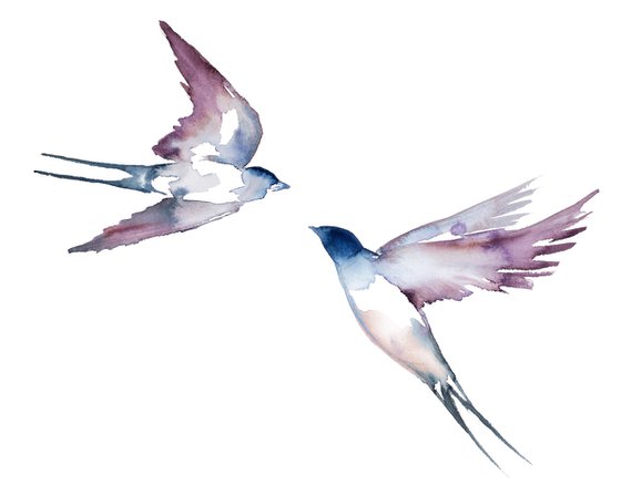 Swallows in Flight No. 25
