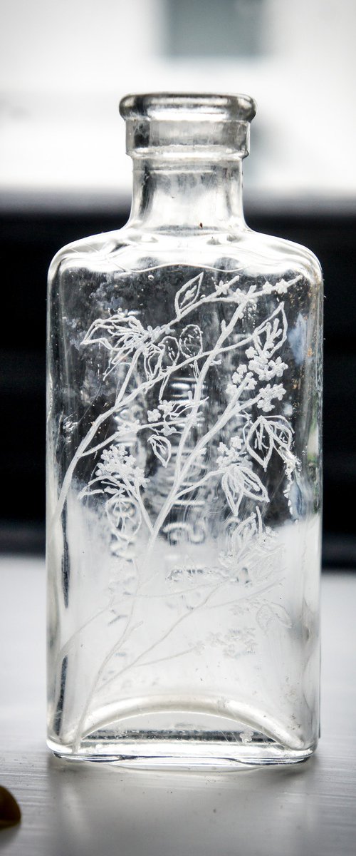Glass Engraving Engraved Spring Branches And Little Birds by Victoria Lucy Williams