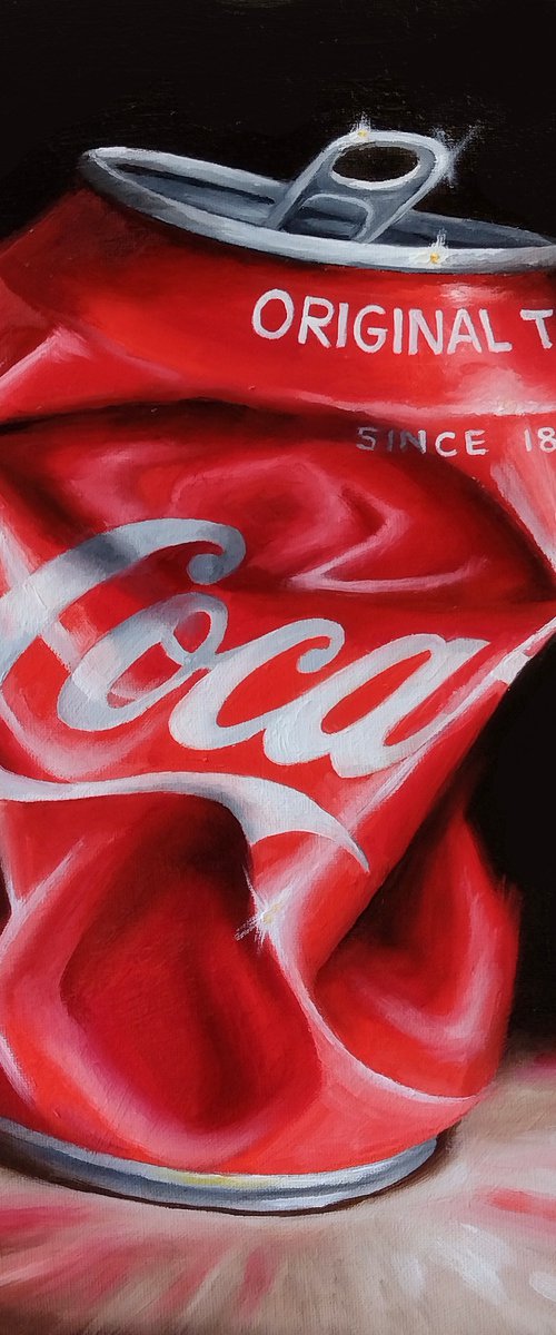 Coke Crush #3 still life by Jane Palmer Art