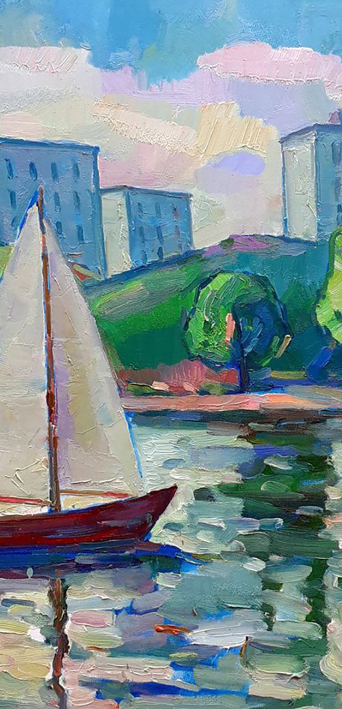 Sails at sea by Peter Tovpev