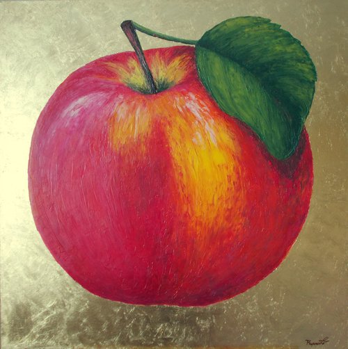 “Red Apple in the Gold of the Sun” by Tatyana Mironova