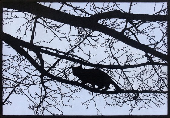A Cat in a Tree (miniature multi layer technique)