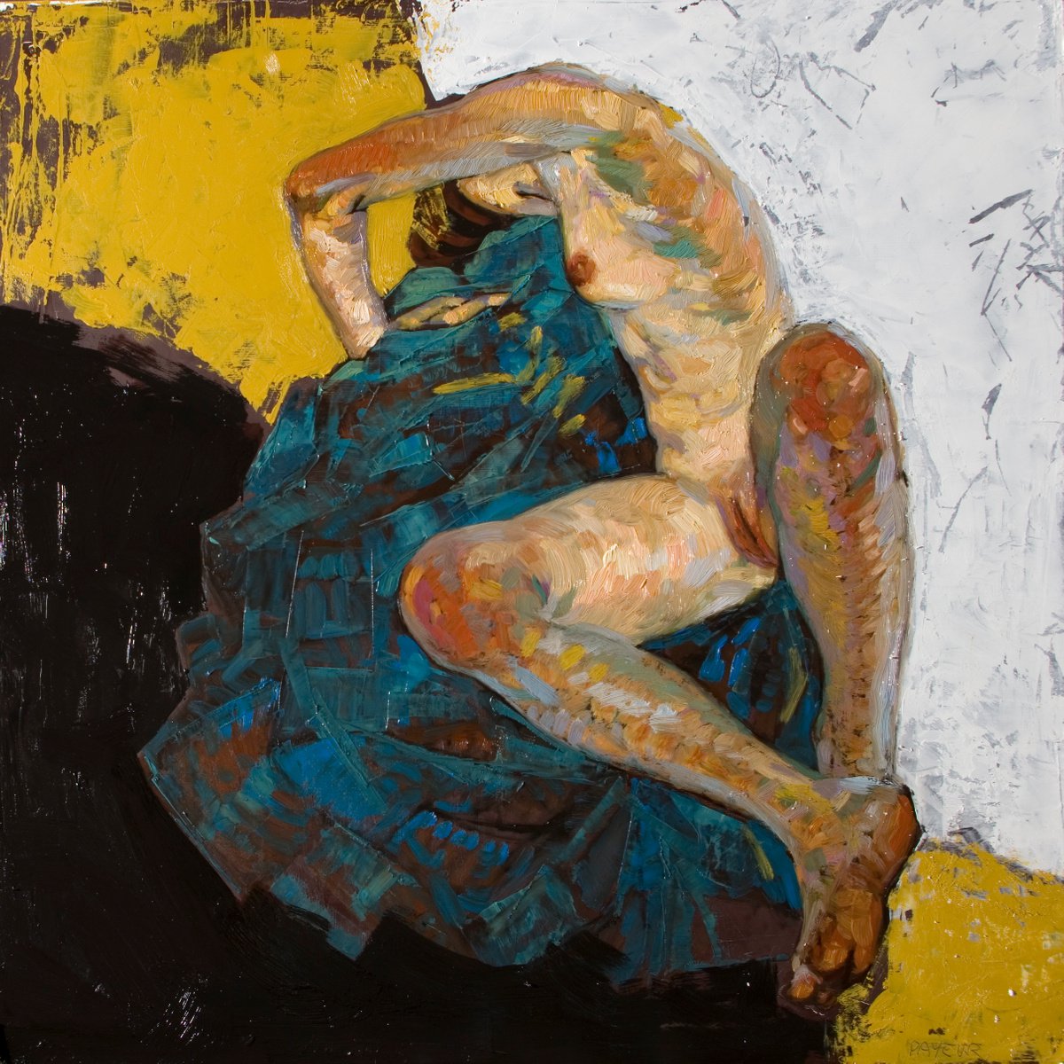 Expressionist Nude Woman By Olivier Payeur, 24 X 24, Artwork For Sale On Artfinder