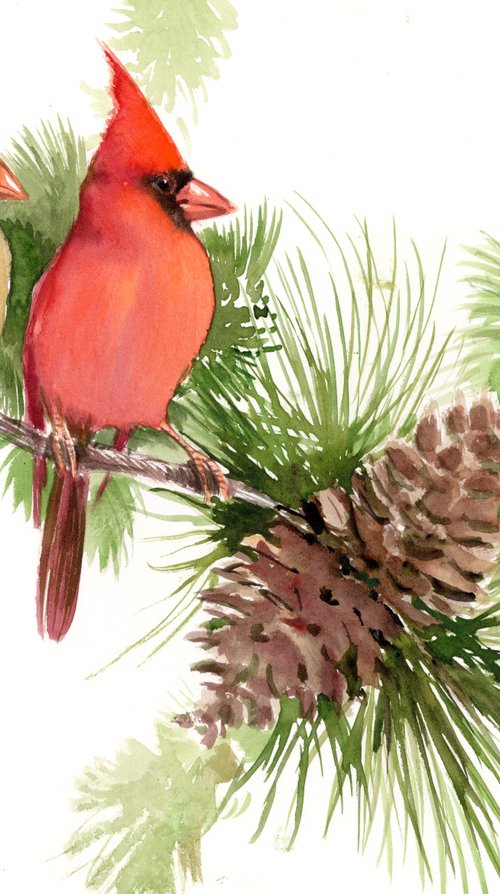 Cardinal Birds by Suren Nersisyan