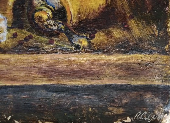 Garlic and a copper mortar