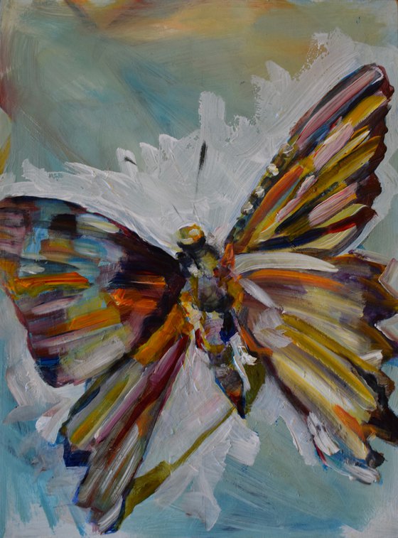 Butterfly Study on Wood