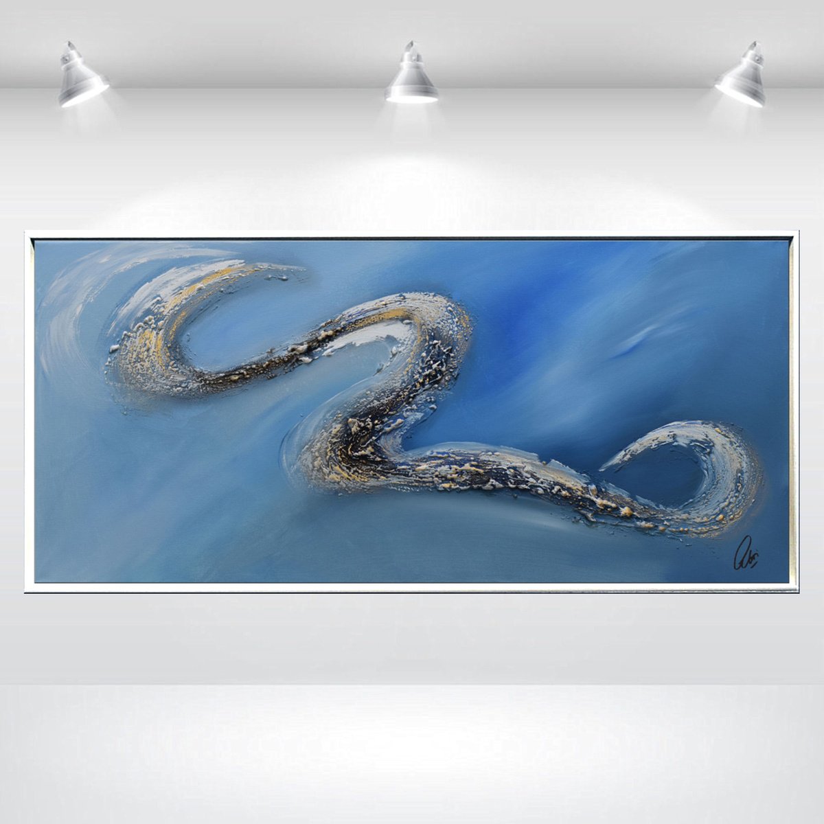  Blue Motion By Edelgard Schroer, 44 X 21, Artwork For Sale On Artfinder