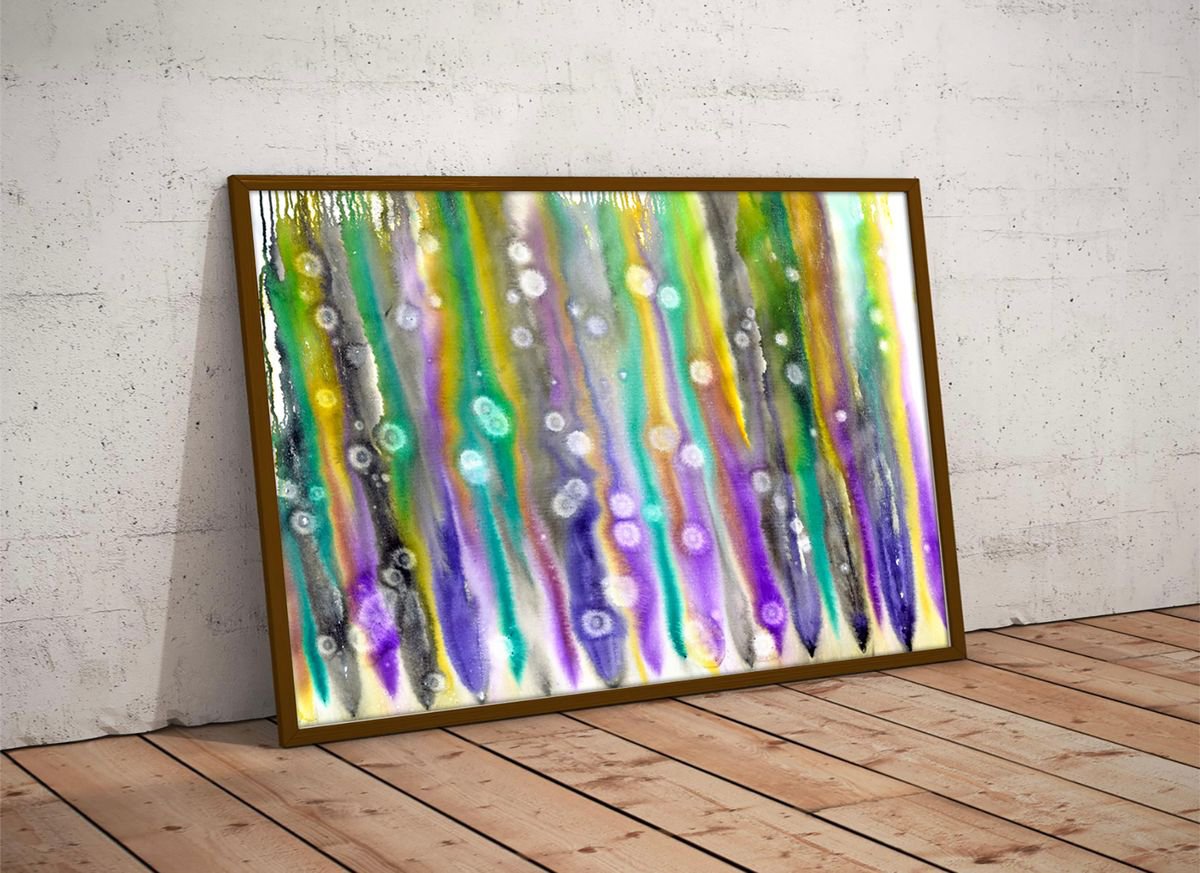 Abstract Acrylic Painting By Sumit Mehndiratta, 45 X 31", Dripology No. 19, Original Artwork