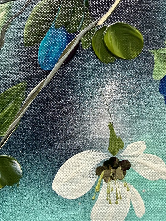 Golden Buds in Turquoise Air