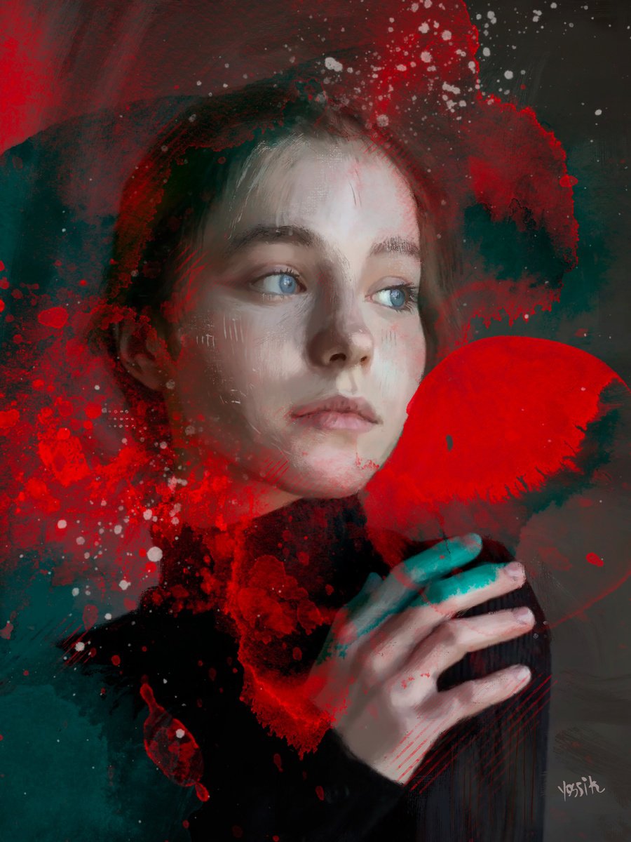 Angel in red by Yossi Kotler