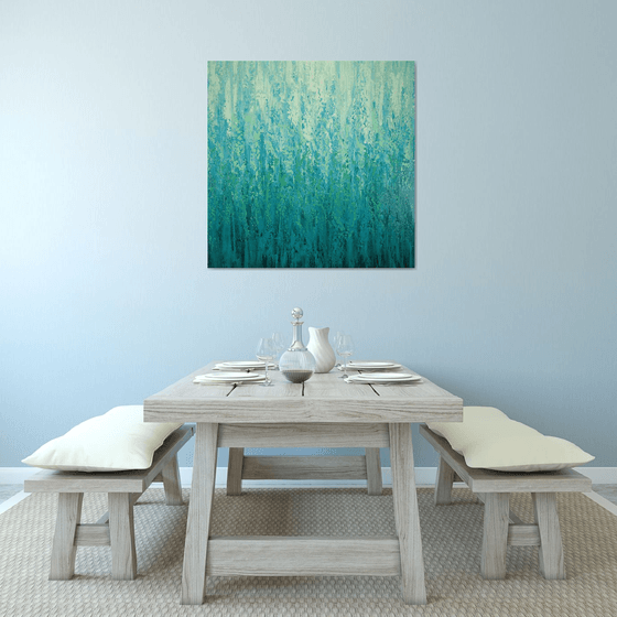 Teal Green Flow - Color Field