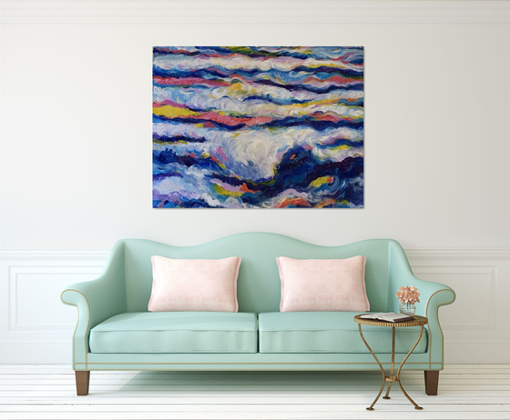 SEA - original landscape painting, seascape, beach seashore waves