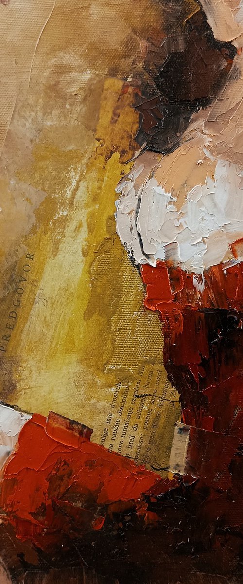 Thalia 14. Abstract woman painting. Mixed media by Marinko Šaric