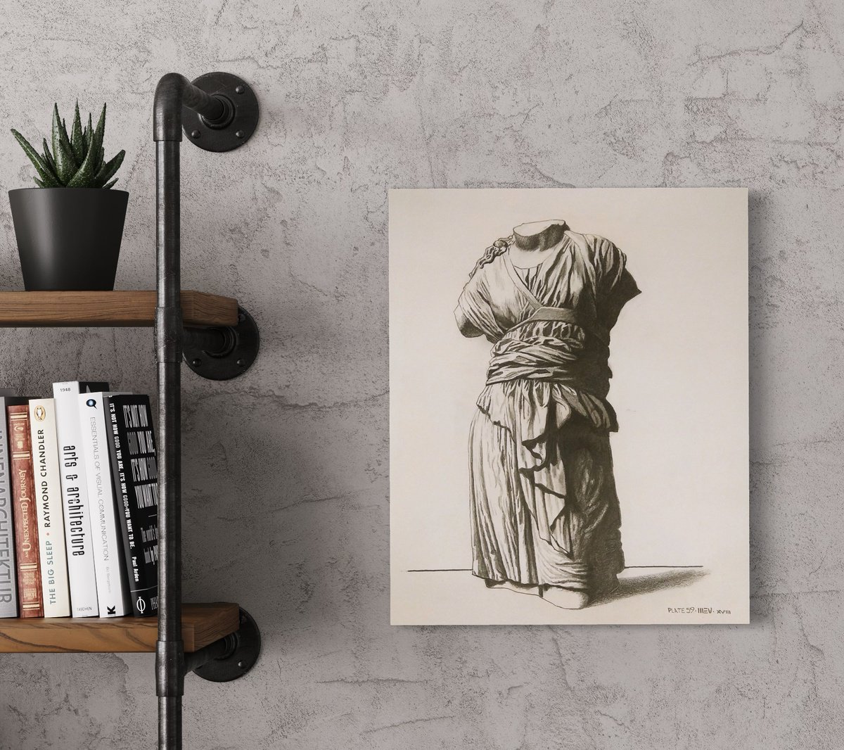 Illustrative Still Life Pencil Drawing By Michael E. Voss, 14 X 17", Vatican Amazon - After Bargue, Original Artwork