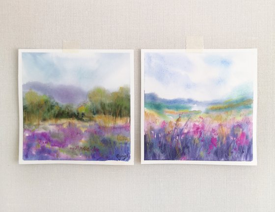 Landscape set. Small scenery painting set