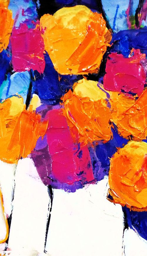 Tulips : an abstract study of Rembrandt Tulips and Princess Irene Tulips by Irene Wilkes