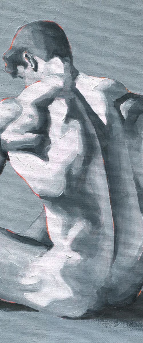 Resting Between Movements - Male nude by Goodvin Nerko