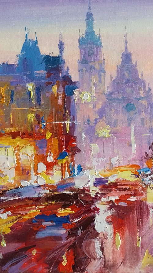 Evening city lights  (Lviv Market Square) by Andrej  Ostapchuk