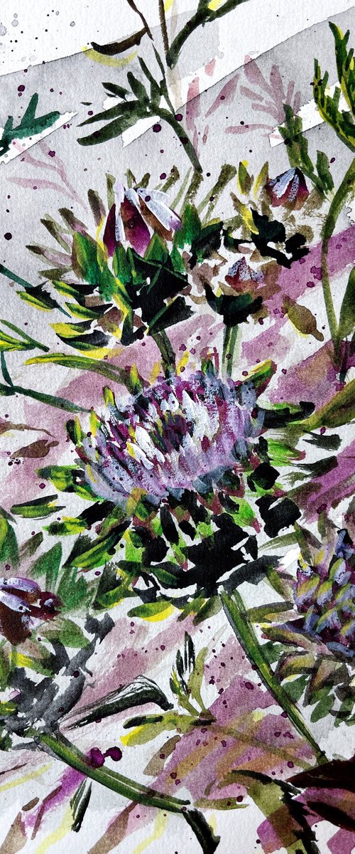 Every Day Start Anew - Artichoke Flower by HSIN LIN