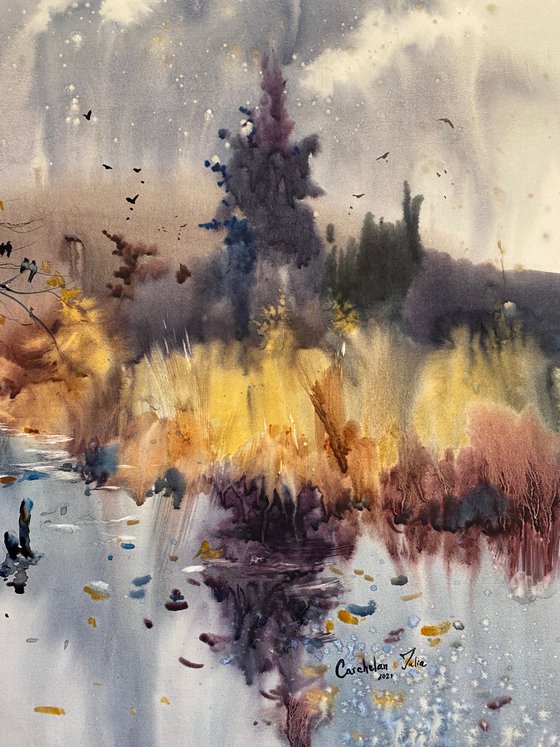 Sold Watercolor “Autumn is leaving” perfect gift