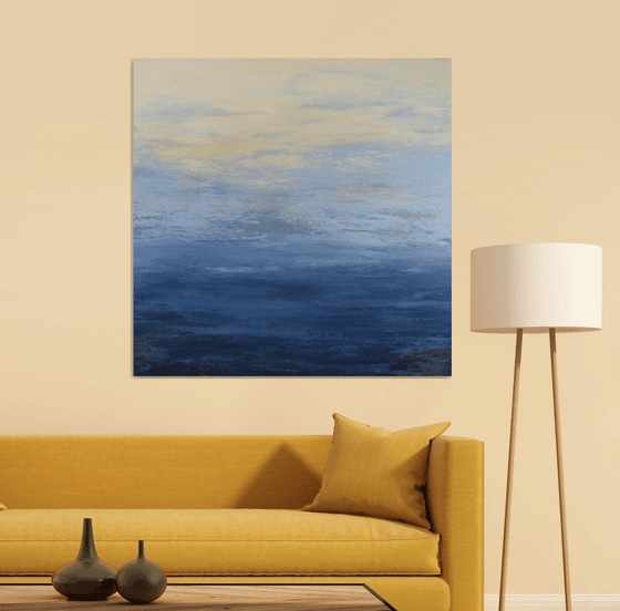 Moody Blue - Modern Abstract Expressionist Seascape