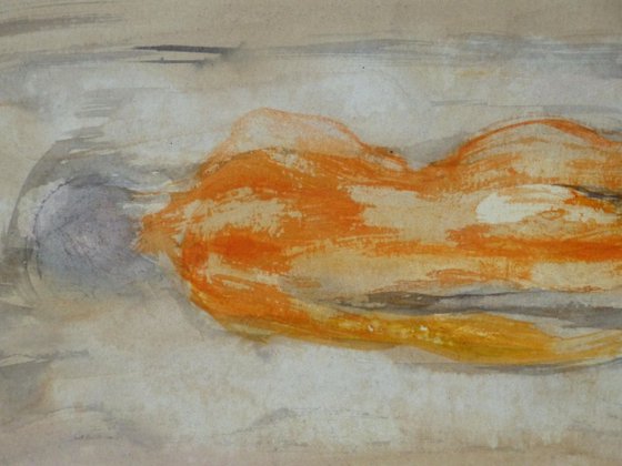 Nude lying on the Bed 5, 29x41 cm