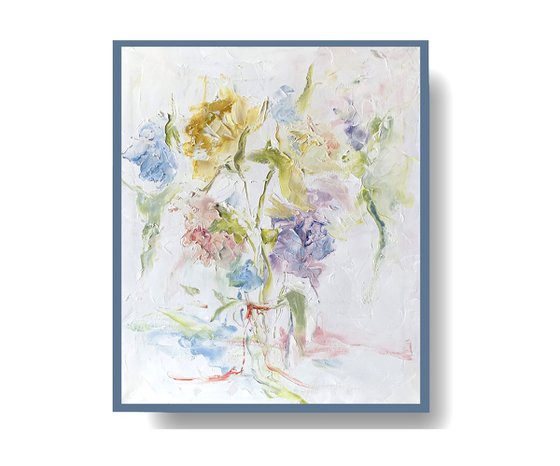 Abstract flowers on white.