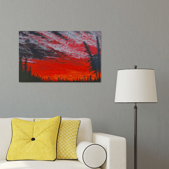 Landscape in red color