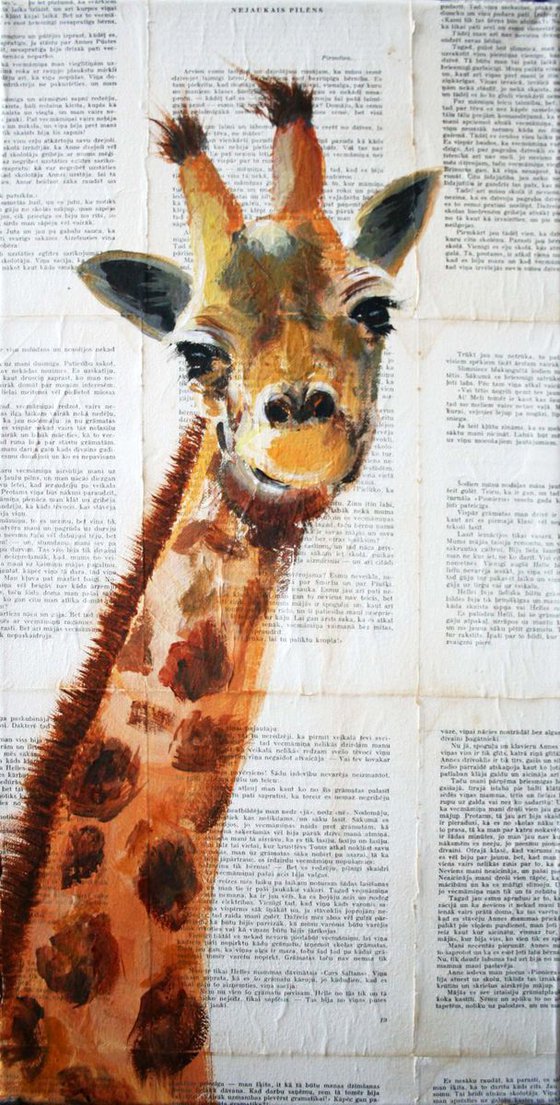 Vintage Giraffe 01 / Original Painting