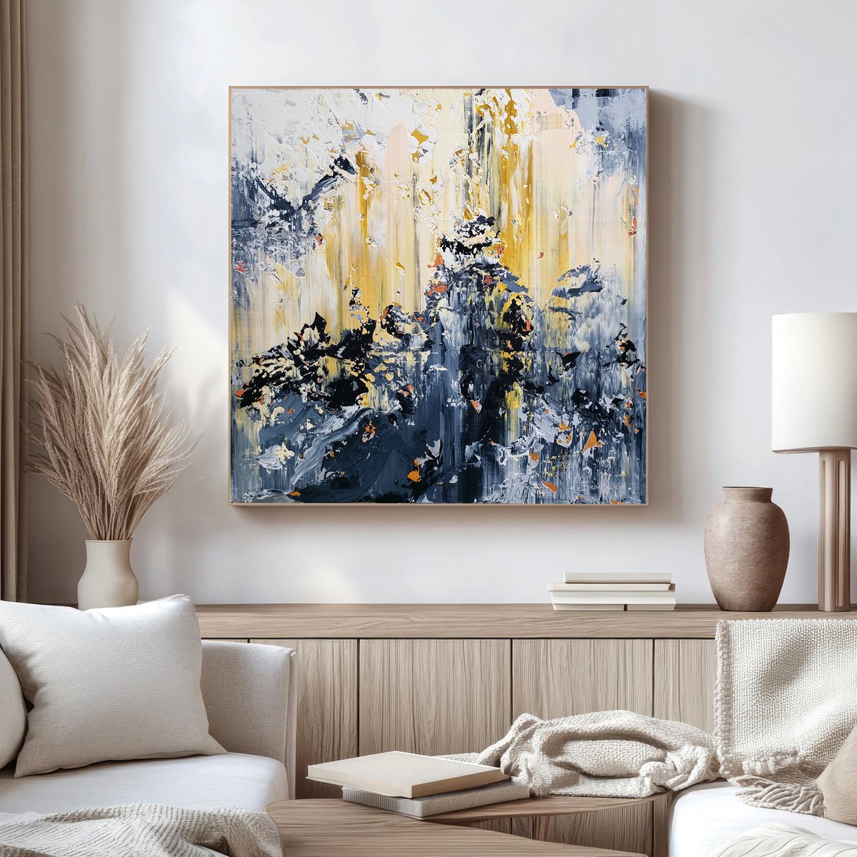 Abstract Acrylic Painting By Alex Senchenko, 39 X 39, Abstract 2541, Original Artwork