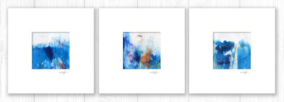 Song Of The Journey Collection 11 - 3 Abstract Paintings in mats by Kathy Morton Stanion