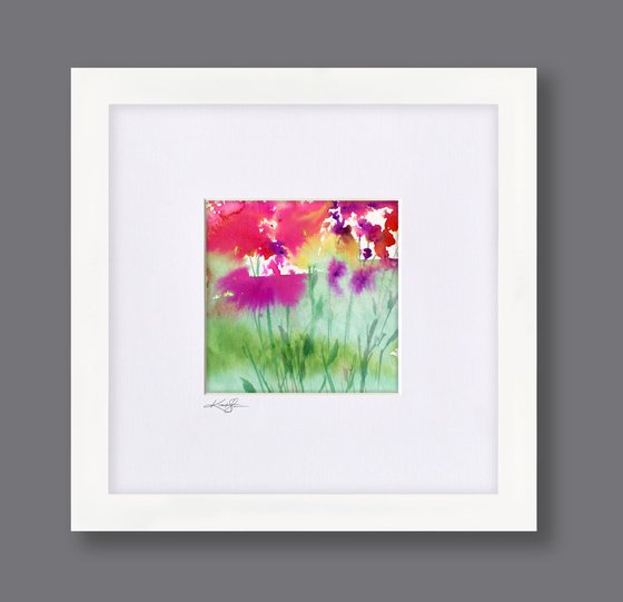 A Walk Among The Flowers 6 - Abstract Floral Watercolor painting by Kathy Morton Stanion