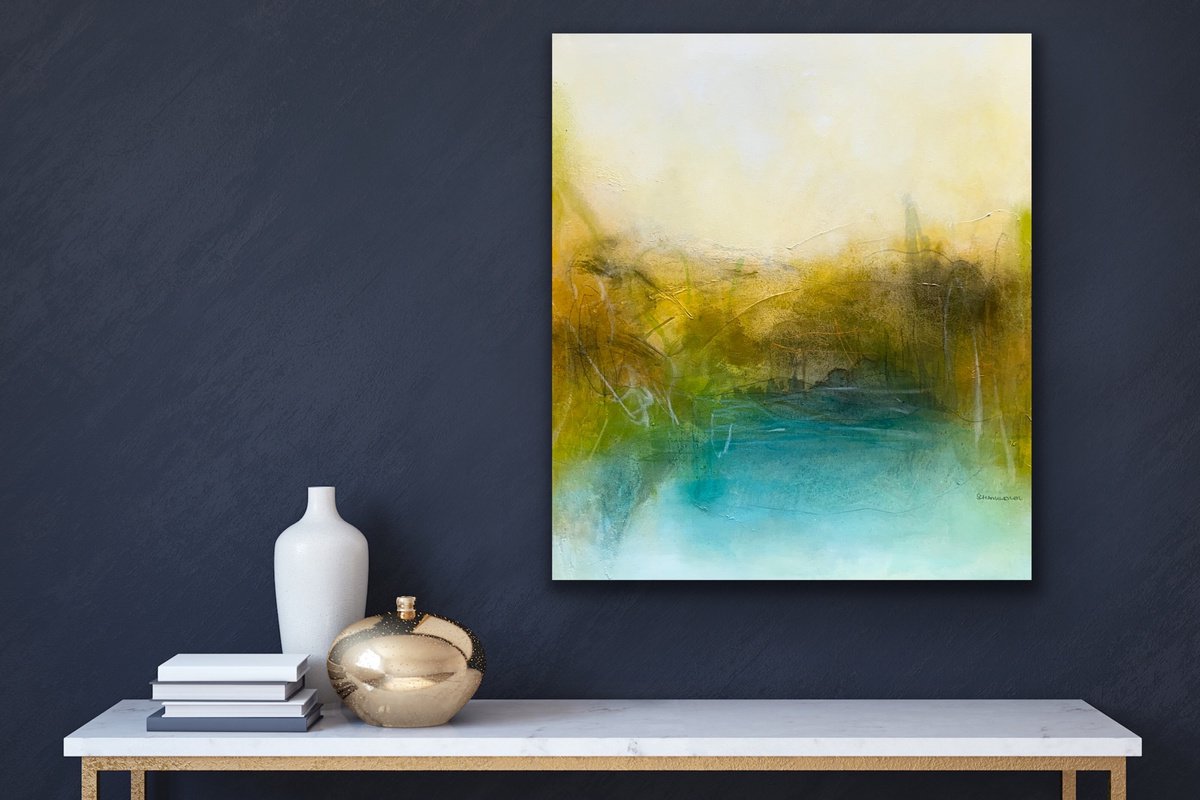 Abstract Acrylic Painting By Kirsten Schankweiler, 28 X 31", I Dream Of A Never Ending Summer #3, Original Artwork