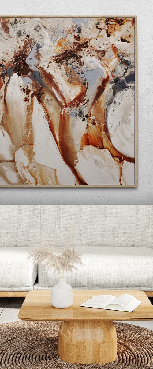 Nara 150cm x 150cm Textured Abstract Art by Franko