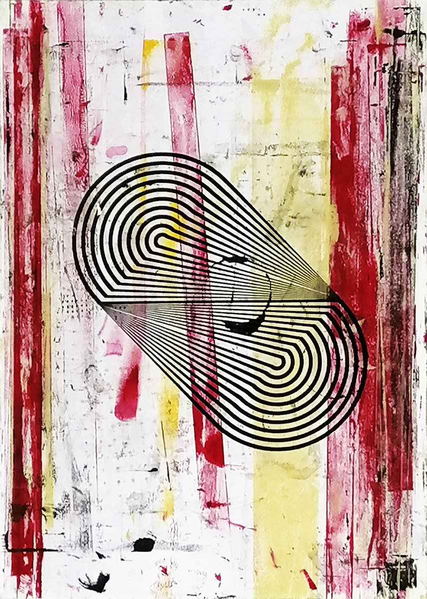 Abstract Collage By Petr Strnad, 11 X 14", Formation 5., Original Artwork