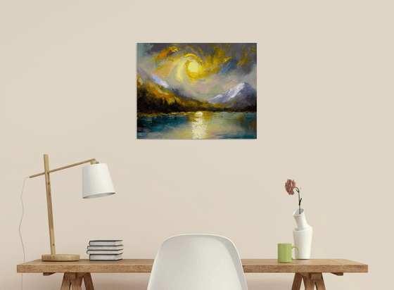 Golden Sonata Oil Abstract Seascape