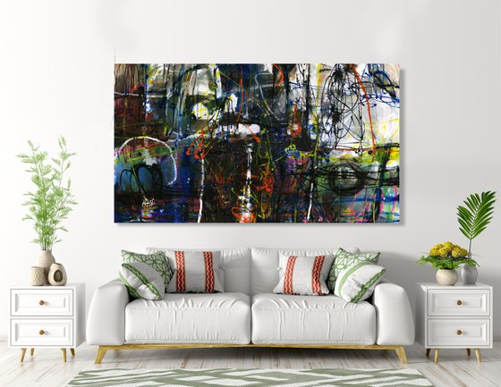 Urban Street - XXL Abstract Painting by Kathy Morton Stanion