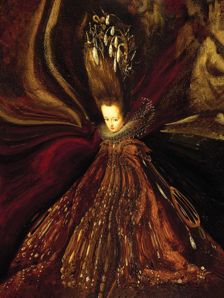 Abstract Portrait Print By Javier Diaz, 60 X 79, Pasarela 13, Original Artwork