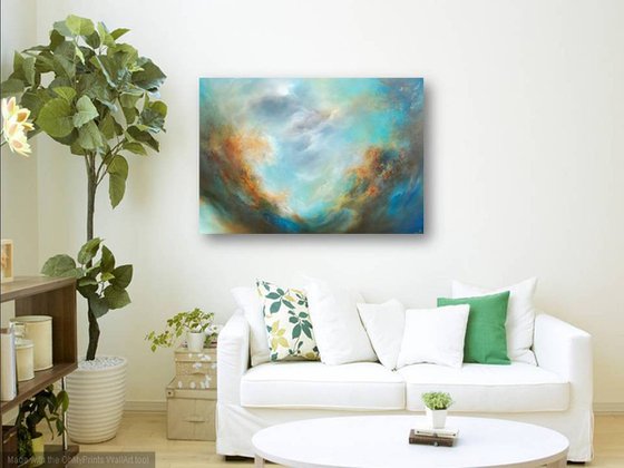 GENESIS (Large Abstract Oil Painting, Cloudscape/Skyscape 100cm X 80 cm)