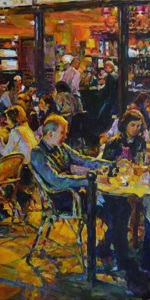 Evening at the Café by Vachagan Manukyan